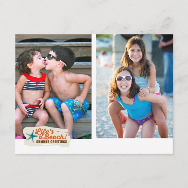 Summer Greetings Beach Postcard (Front)