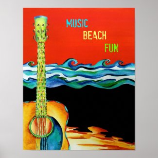 Summer Guitar Poster