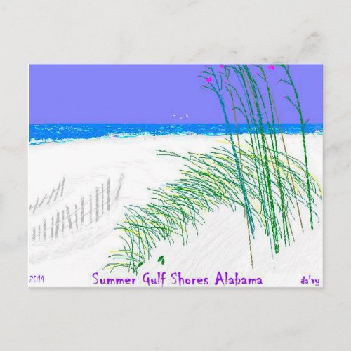 Summer Gulf Shores Alabama 2014 by Davy Postcard