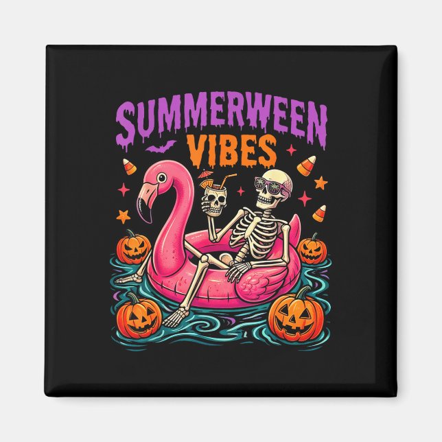Summer halloween skeleton costume spooky magnet (Front)