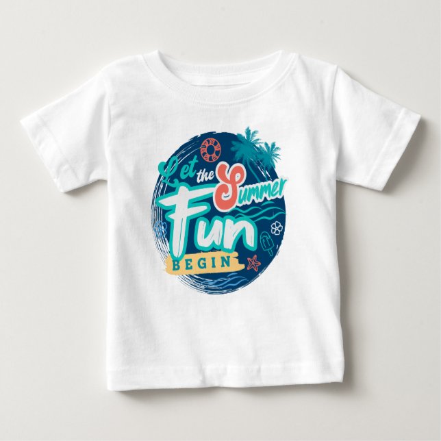Summer Hand Write Lettering Art Baby T-Shirt (Front)