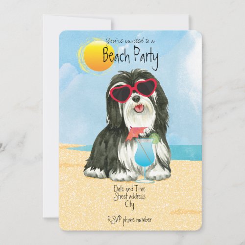 Summer Havanese Beach Party Invitation