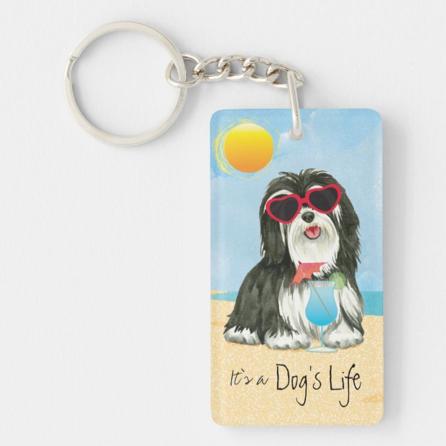 Summer Havanese Keychain (Front)