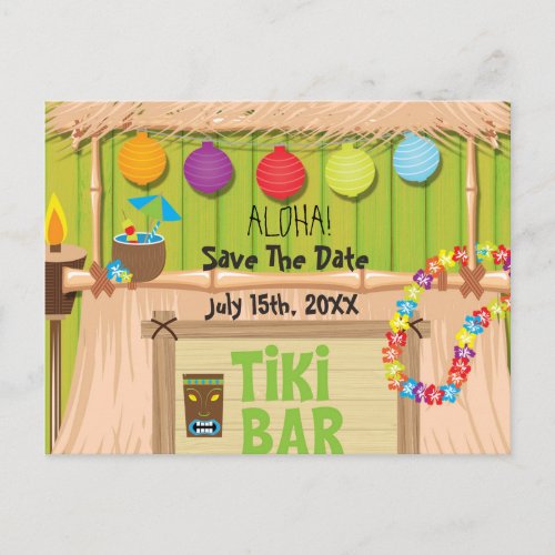 Summer Hawaiian Tiki Party Event Postcard