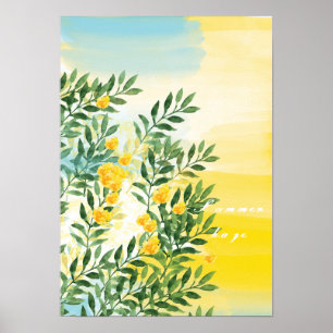 Summer Haze watercolor poster