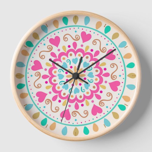 Summer Heart Mandala Clock