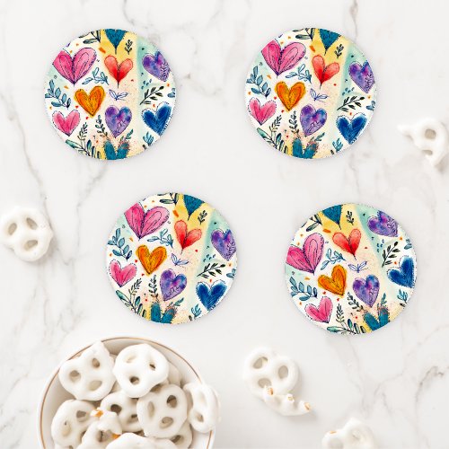 Summer Hearts Design Coaster Set