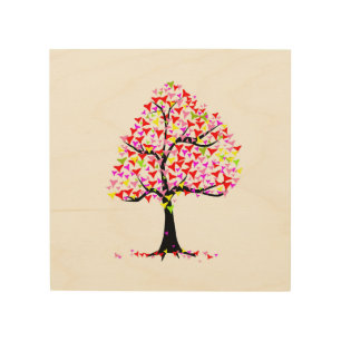 Summer Hearts Tree Wood Wall Art