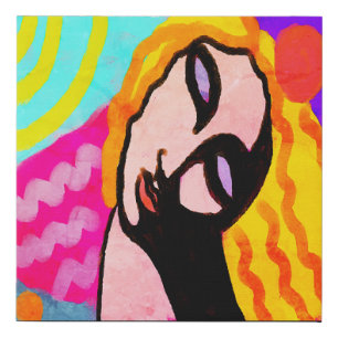 Summer Heat Abstract Digital Portrait Faux Canvas Print
