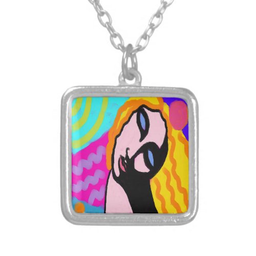 Summer Heat Wearable Abstract Art Silver Plated Necklace