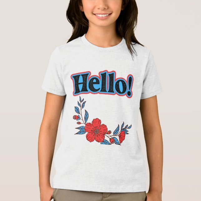 Summer Hello Women's  Flower Tri-Blend Shirt (Front)