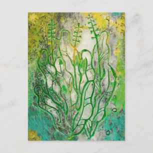 Summer Herbs Wildflowers Abstract Botanical Floral Postcard