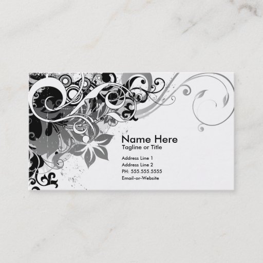 Customizable summer hi-fi (black &amp; white) business cards