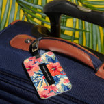 Summer Hibiscus Flowers Tropical Pretty Pattern Luggage Tag