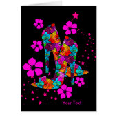 Summer High Heel Shoes Hot Pink Flowers (Front)