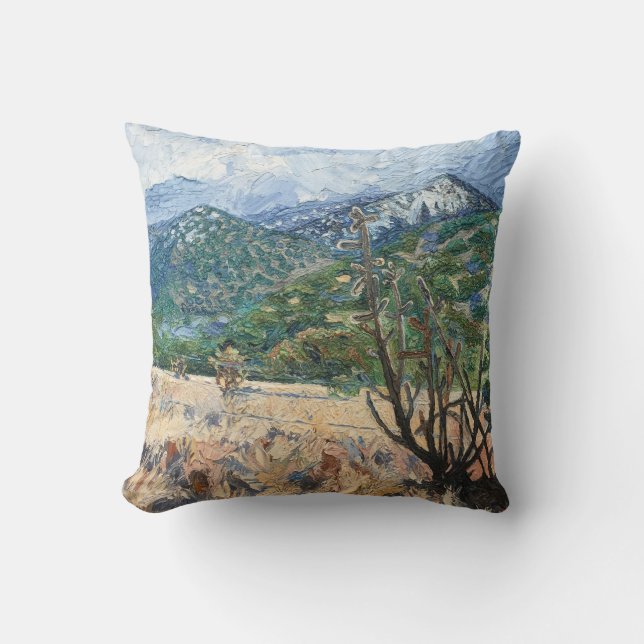 Summer Hills Hiking Throw Pillow (Front)