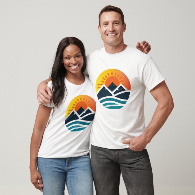 Summer Hilly Beach Design T-Shirt (Unisex)