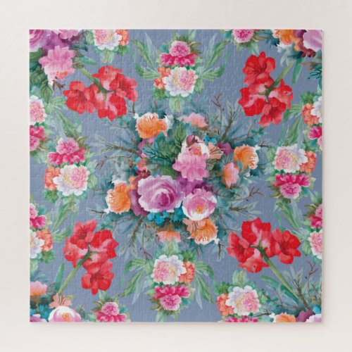 Summer Hippeastrum Roses Floral Vintage Jigsaw Puzzle