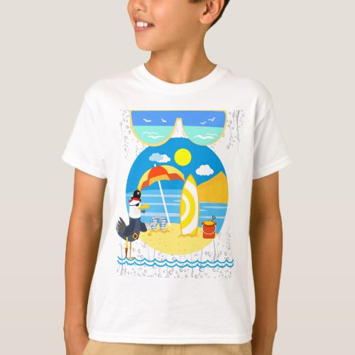 Summer Holiday at the beach _ Seagull pirate T_Shirt