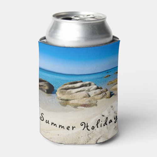 Summer Holiday Beautiful beach photo with text Can Cooler