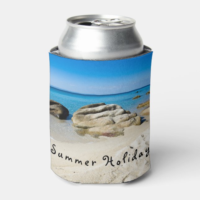 Summer Holiday Beautiful beach photo with text Can Cooler (Can Front)