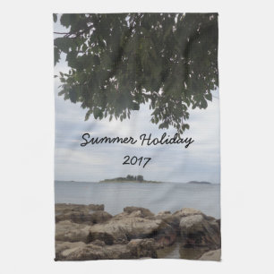 Summer Holiday Mediterranean Sea Photography Kitchen Towel