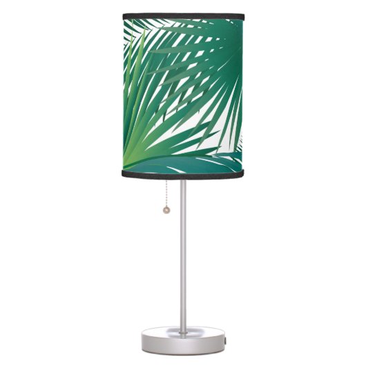 Summer Holiday Tropical Palm tree Green leafs Table Lamp (Right)