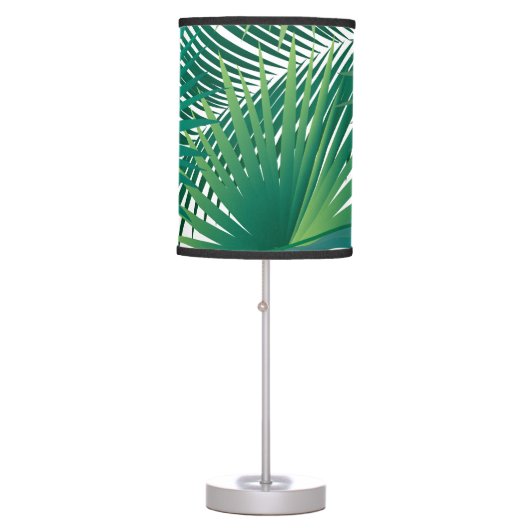 Summer Holiday Tropical Palm tree Green leafs Table Lamp (Front)