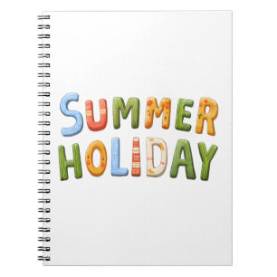 Summer Holiday - Vibrant Summer Holiday Text Art Notebook