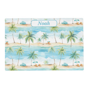 Summer Holidays Beach Palm Trees  - Customized Placemat