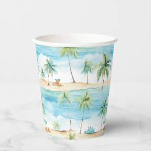 Summer Holidays Beach Palm Trees - Paper Cups
