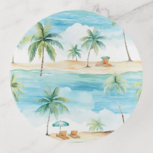 Summer Holidays Beach Palm Trees - Trinket Tray