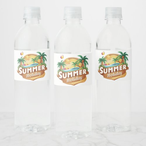 Summer Holidays Picnic  Party  Water Bottle Label