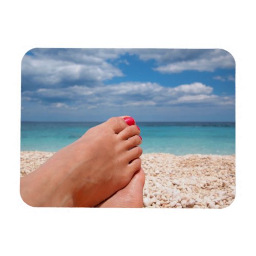 Summer holidays rectangular photo magnet