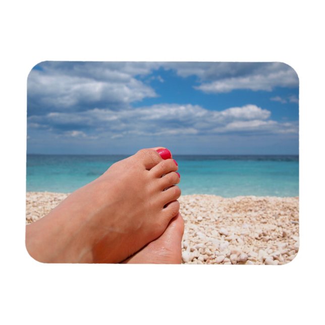 Summer holidays rectangular photo magnet (Horizontal)