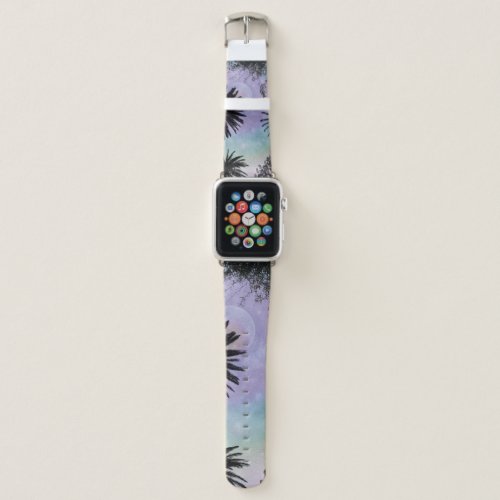Summer Holographic Gradient Palm Trees Design Apple Watch Band