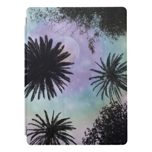 Summer Holographic Gradient Palm Trees Design iPad Pro Cover