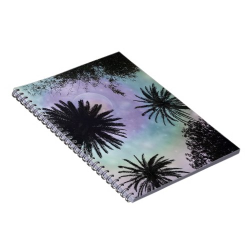Summer Holographic Gradient Palm Trees Design Notebook