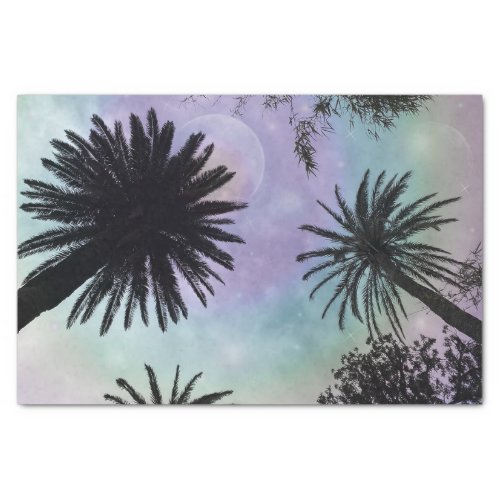 Summer Holographic Gradient Palm Trees Design Tissue Paper