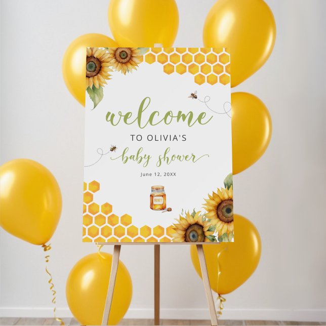 Summer Honey Bee Baby Shower Welcome Foam Board (Creator Uploaded)