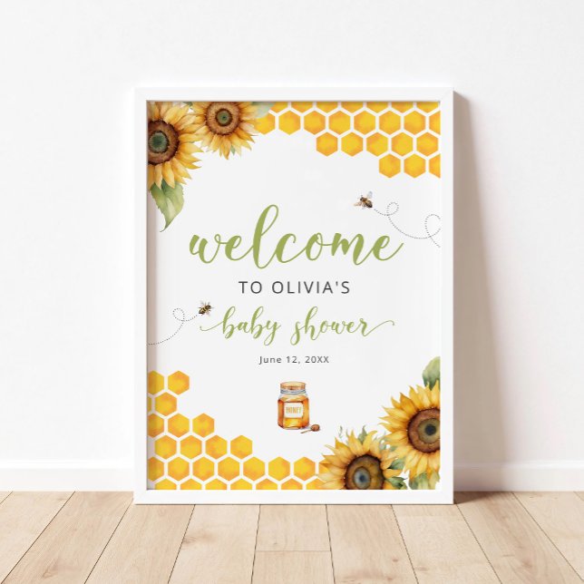 Summer Honey Bee Baby Shower Welcome Poster (Creator Uploaded)