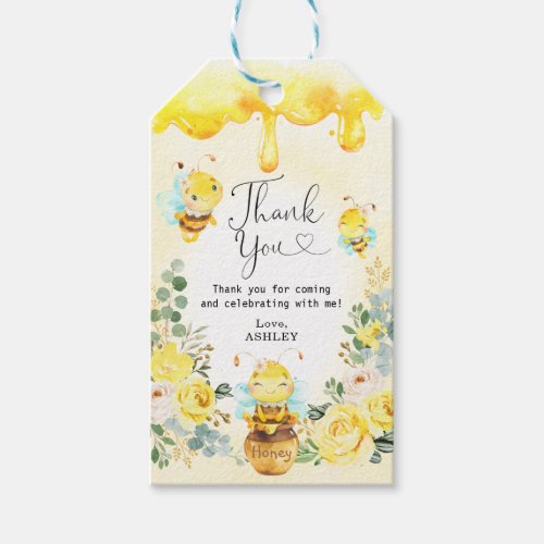 Summer Honey Bee Yellow Flower Baby Shower Favors Gift Tags