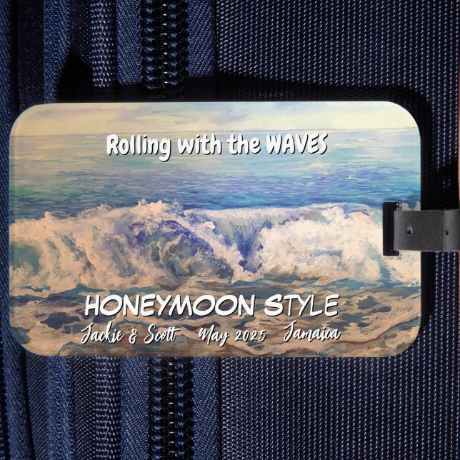 Summer HONEYMOON Cruise PERSONALIZE Luggage Tag (Creator Uploaded)