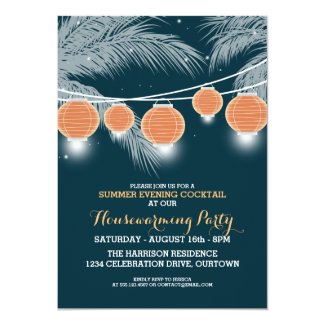 Summer Housewarming Cocktail Party Invitations