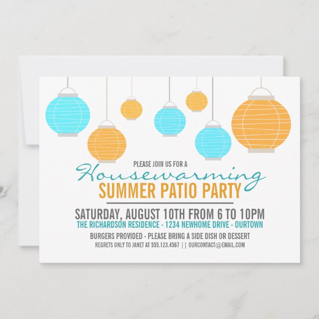 Summer Housewarming Patio Party Invitation (Front)