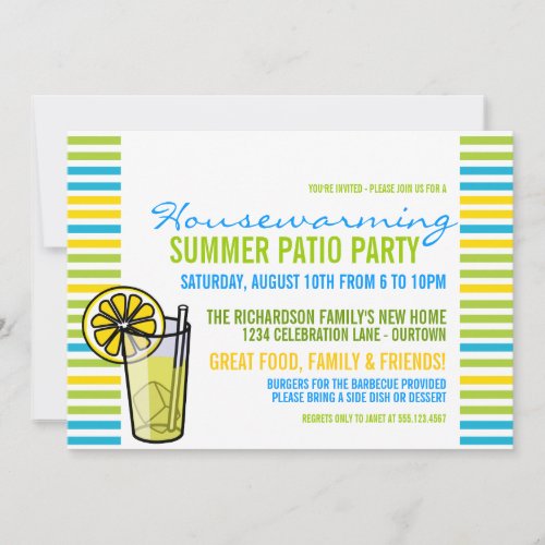 Summer Housewarming Patio Party Invitation