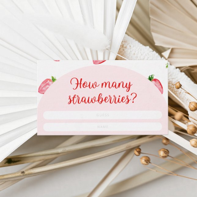 Summer How Many Strawberries Baby Shower  Enclosure Card (Creator Uploaded)