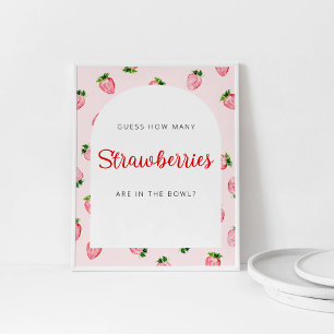 Summer How Many Strawberries Baby Shower Sign