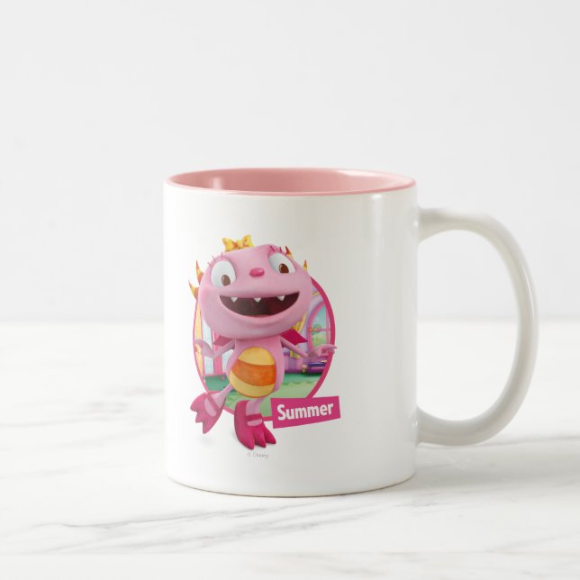 Summer Hugglemonster 2 Two-Tone Coffee Mug (Right)