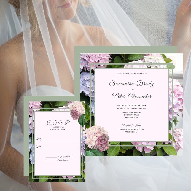 Summer Hydrangea Blossoms Wedding Invitation (Creator Uploaded)